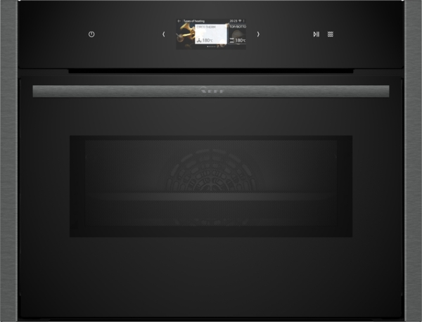 Neff C24MS71G0B Compact 45cm Ovens with Microwave - Black with Graphite-Grey Trim 