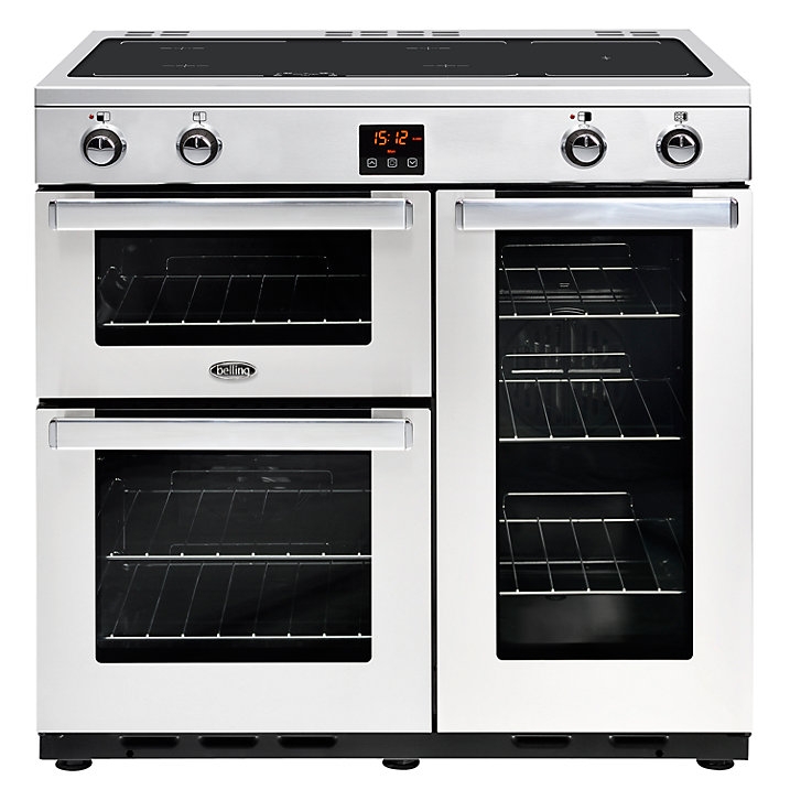 Belling Cookcentre 90EIPROFSTA 90cm Electric Induction Range Cooker-Professional Stainless Steel 444444078