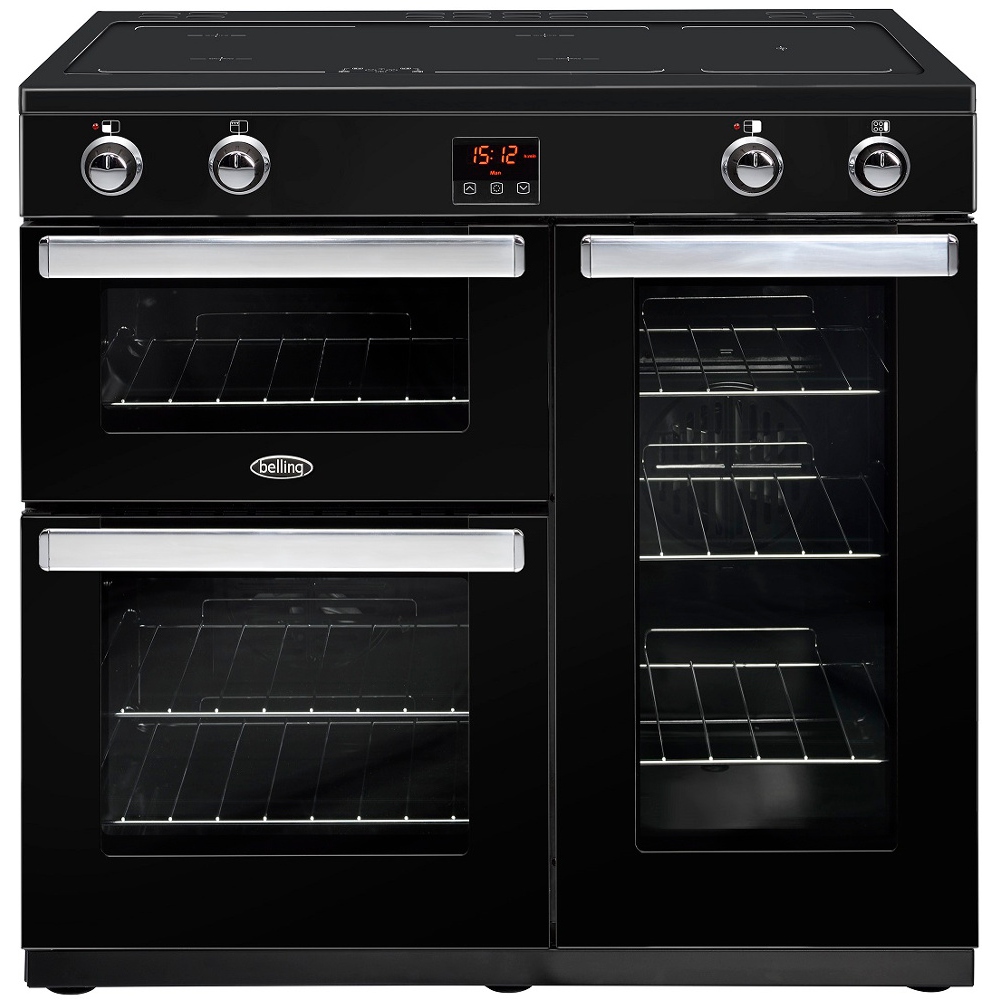 Belling Cookcentre 90EIBLK 90cm Electric Induction Range Cooker - Black 444444080