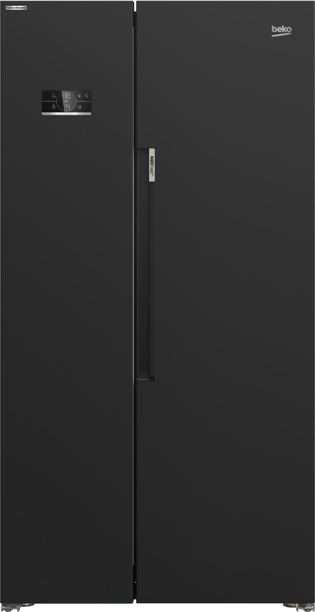 Beko ASL1342B Freestanding American Style Fridge Freezer - Black