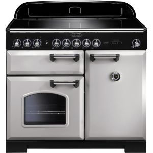 Rangemaster CDL100EIRP/C 100cm Classic Deluxe Electric Induction Royal Pearl/Chrome Range Cooker