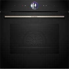 Bosch HRG7764B1B Serie 8 Built-In Single Pyrolytic Oven With Steam Function - Black 