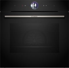 Bosch HSG7364B1B Serie 8 Built-In Single Oven With Steam Functions - Black 
