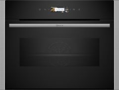 Neff C24MR21N0B Compact 45cm Ovens with Microwave - Black with Steel Trim 