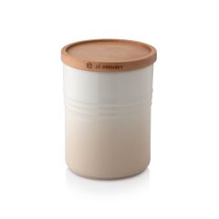 Le Creuset 60825547160099 Medium Storage Jar With Wood - Meringue 
