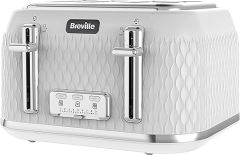 Breville VTT911 Curve 4 Slice Toaster - White Chrome 