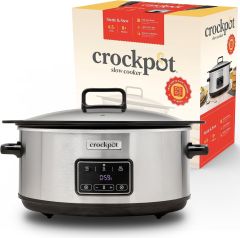 Croc-Pot CSC112 Sizzle and Stew 6.5L Digital Slow Cooker Stainless Steel