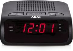 Akai A61020 AM/FM Clock Radio with LED Display-Black