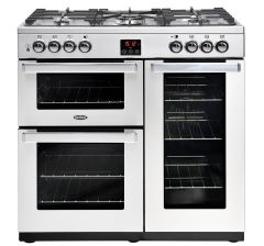 Belling Cookcentre X90G PROF STA 444411723 90Cm Gas Range Cooker With Electric Fan Oven - Stainless Steel
