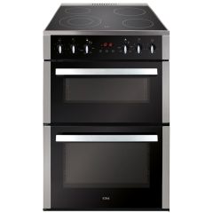 CDA CFC630SS Freestanding 60cm Double Cavity Electric Ceramic Cooker - Black/Stainless Steel