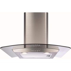 CDA ECP62SS 60cm Curved Glass Extractor Hood-Stainless Steel
