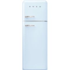 Smeg FAB30RPB5UK 60cm 50s Style Right Hand Hinge Freezer over Fridge Pastel Blue Blue