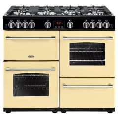 Belling FH110G CRM 110Cm Gas Range Cooker With 7 Burner Gas Hob With 4Kw Powerwok Burner Cream