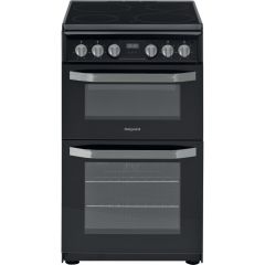 Hotpoint HD5V93CCB 50cm Double Oven Electric Cooker - Black