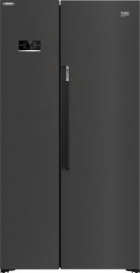 Beko ASL1442VPZ Freestanding American Style Fridge Freezer - Black Steel 