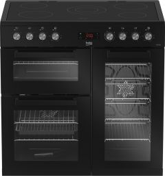 Beko KDVC90K Freestanding 90cm Electric Ceramic double oven range cooker - Black