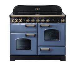 Rangemaster CDL110EISB/B Classic Deluxe 110cm Electric Induction Range Cooker-Stone Blue/Brass
