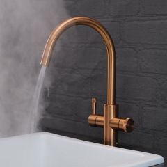 QETTLE Q9200BBPV Signature Modern 4-In-1 Boiling Water Tap 2 Litre Round Spout - Brass
