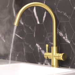 QETTLE Q9700BBPV Signature Modern 4-In-1 Boiling Water Tap 7 Litre Round Spout - Brass