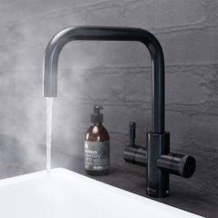 QETTLE Q9202BLKPV Signature Modern 4-In-1 Boiling Water Tap 2 Litre Square Spout - Black