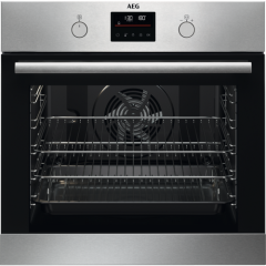 AEG BPS355060M Built-In Single Electric SteamBake Pyrolytic Oven|Energy A - Stainless steel 