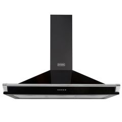 Stoves 444410246 100cm Richmond Chimney Cooker Hood with Rail - Black 