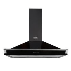 Stoves 444410243 90cm Richmond Chimney Cooker Hood with Rail - Black