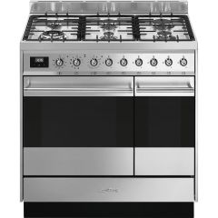 Smeg SY92PX9 90cm Symphony Dual Fuel Range Cooker Stainless Steel