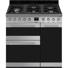 Smeg SY93-1 Symphony Dual Fuel 90cm Range Cooker - Stainless Steel 