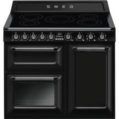 Smeg TR103IBL2 100cm Victoria Black Three Cavity Traditional Range Cooker with Induction Hob 