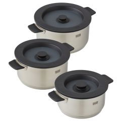 Kuhn Rikon 37588 Smart & Compact 3pc Cooking Pot Set 16cm/20cm/24cm 