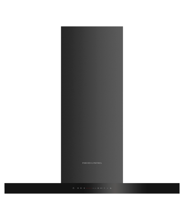 Fisher Paykell HC90BCBB4 900mm Wide Chimney Hood| WiFi| Compatible with SmartHQ App - Black Steel 