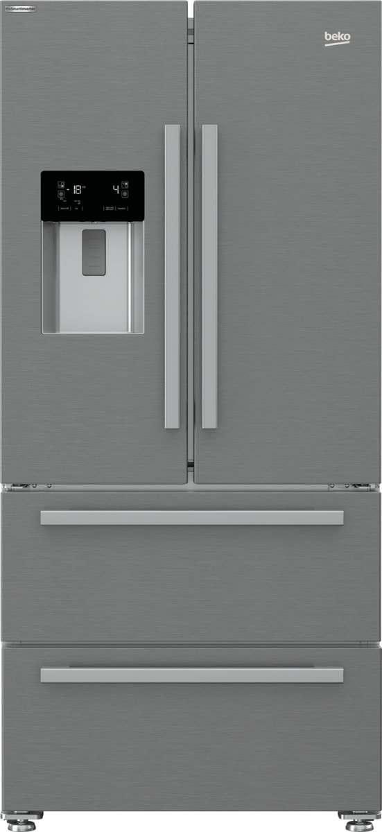 Beko GNE460520DVPX Freestanding American Style Fridge Freezer HarvestFresh - Brushed Steel 