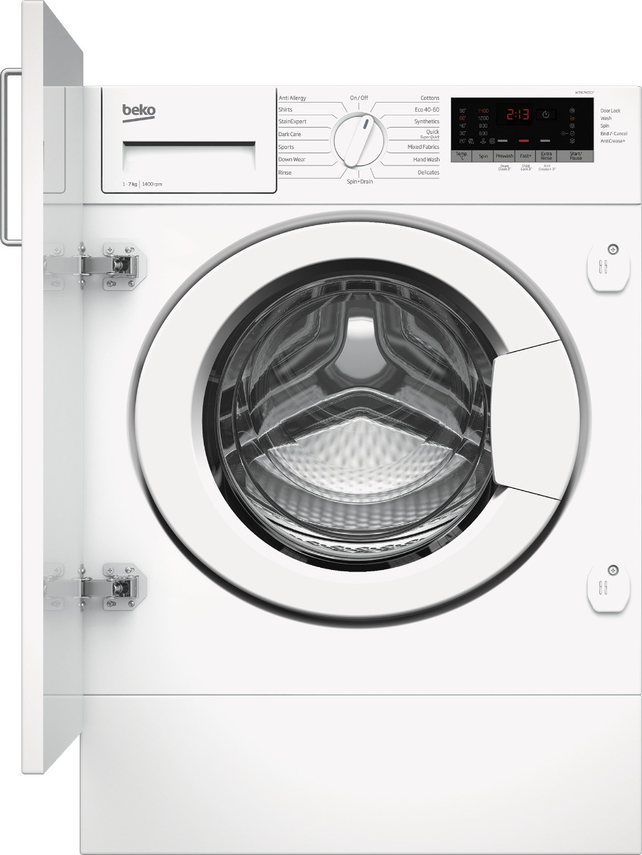 Beko WTIK74151F 7Kg 1400 Spin  Built In Washing Machine White