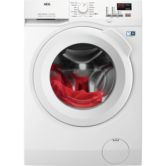 AEG L6FBK841N 6000 Series Freestanding 8kg Washing Machine-White