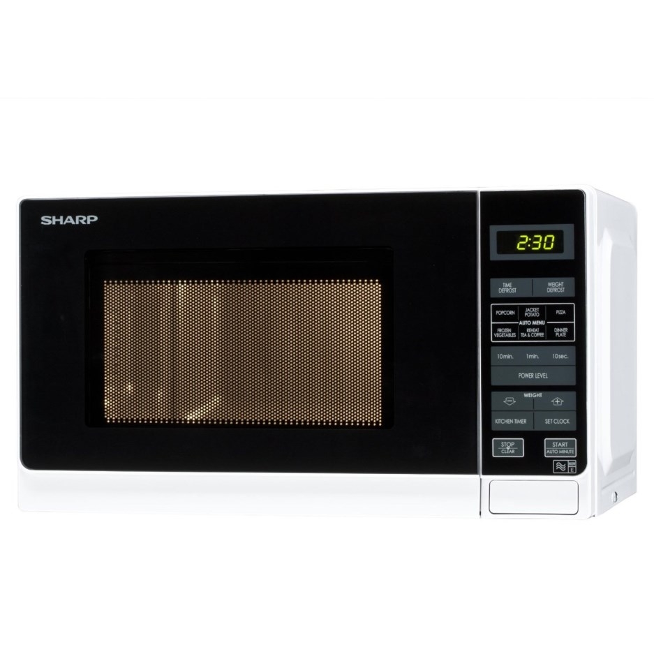Sharp R272WM 20L 800W Freestanding Microwave in White | Donaghy Bros.