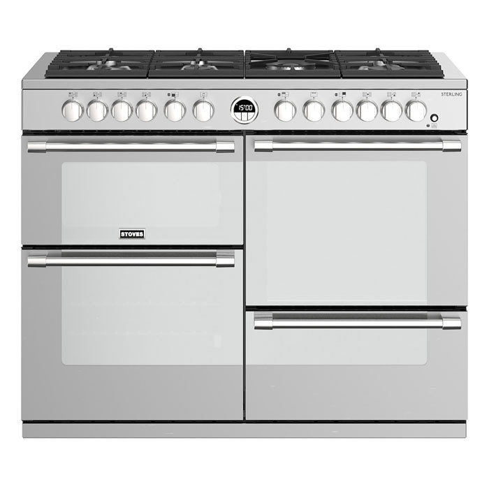 Stoves Sterling STRS1100DFSS 110cm Dual Fuel Range Cooker Stainless Steel