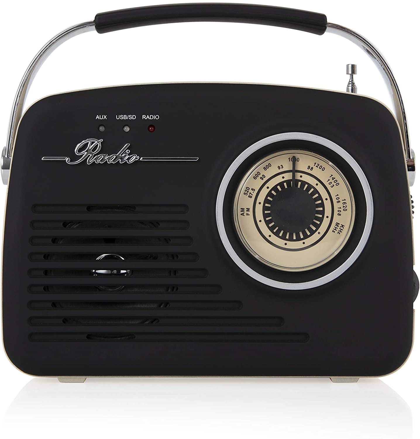Akai A60014V Am/Fm Vintage Retro Radio-Black