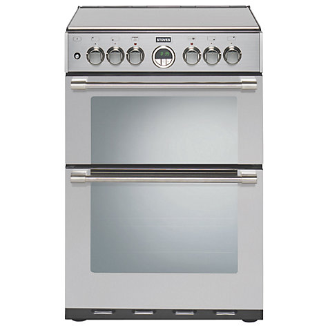Stoves Sterling ST600DF/STA 60cm Dual Fuel Range Cooker With Glass Lid - Stainless Steel