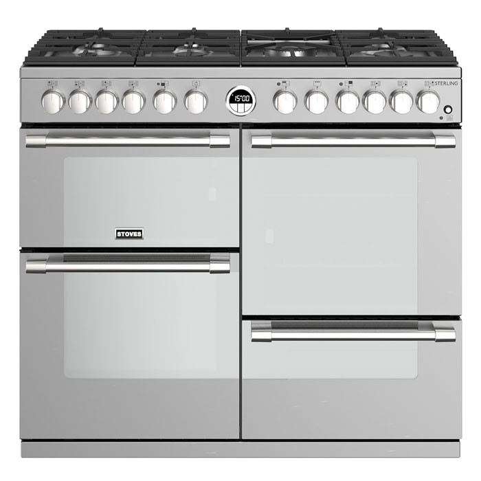 Stoves Sterling STRS1000DFSS 100cm Dual Fuel Range Cooker Stainless Steel