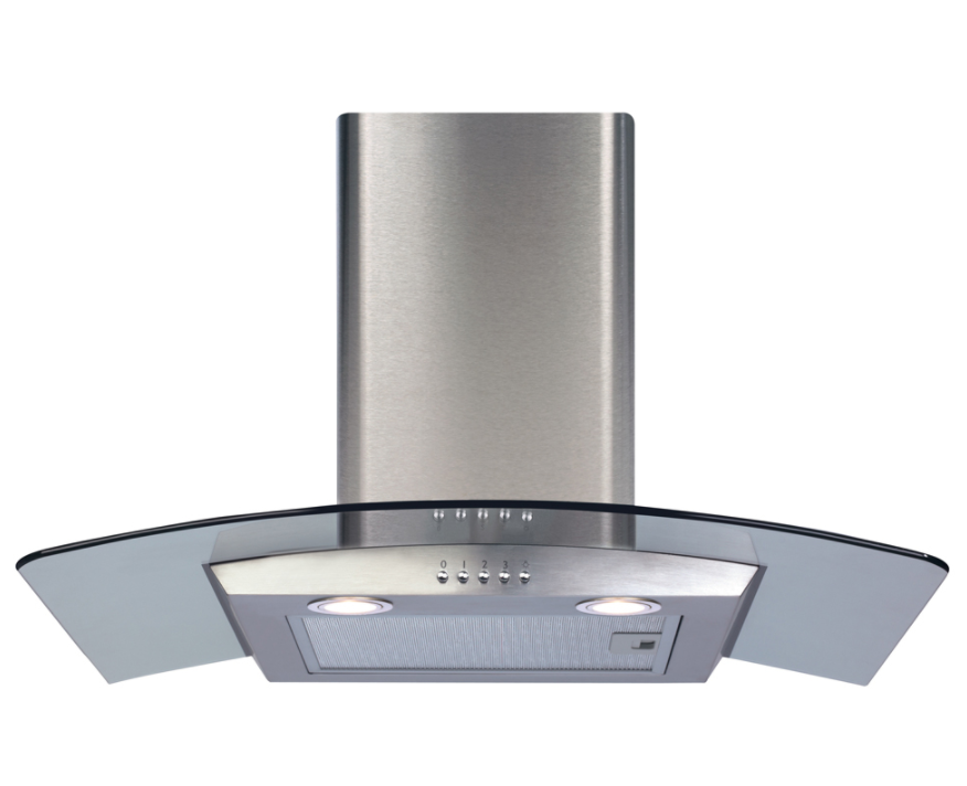 CDA ECP72SS 70cm Curved Glass Chimney Cooker Hood-Stainless Steel 