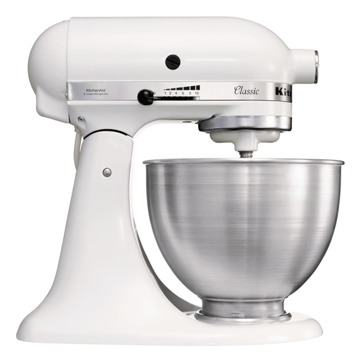 Kitchenaid 5K45SSBWH Classic Stand Mixer with 4.3L Capacity in White